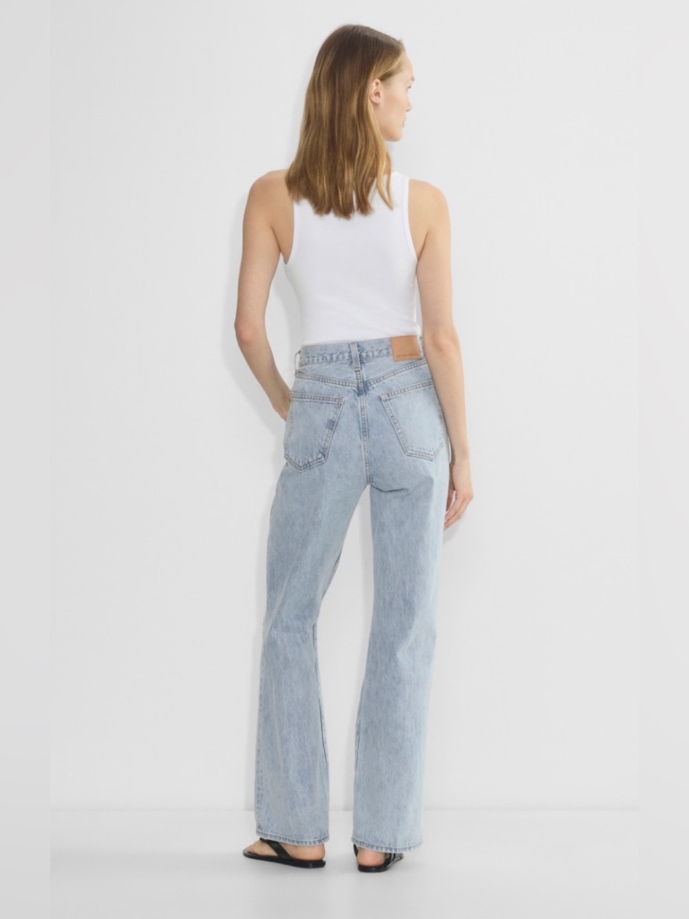 DENIM FORUM Light Wash High-Rise Farrah Wide Leg Jeans